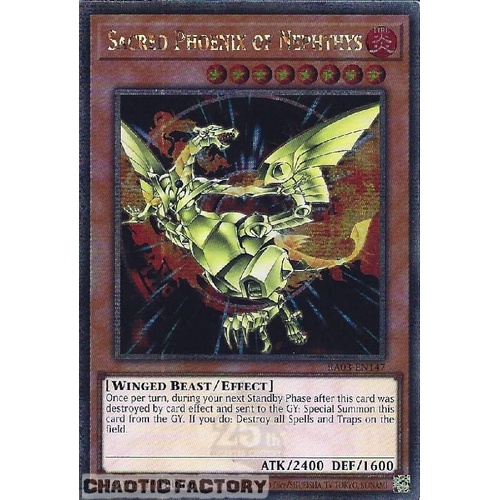 RA03-EN147 Sacred Phoenix of Nephthys Quarter Century Secret Rare 1st Edition NM