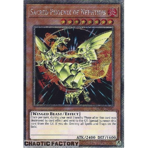 RA03-EN147 Sacred Phoenix of Nephthys Platinum Secret Rare 1st Edition NM