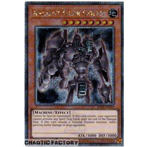 RA03-EN151 Ancient Gear Golem Quarter Century Secret Rare 1st Edition NM