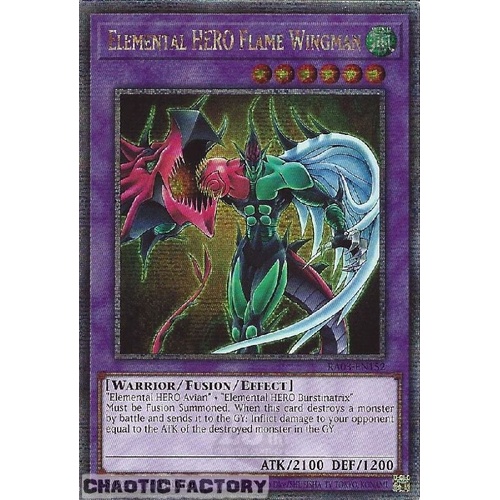 RA03-EN152 Elemental HERO Flame Wingman Quarter Century Secret Rare 1st Edition NM