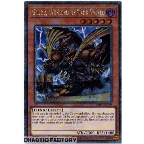 RA03-EN158 Goldd, Wu-Lord of Dark World Quarter Century Secret Rare 1st Edition NM