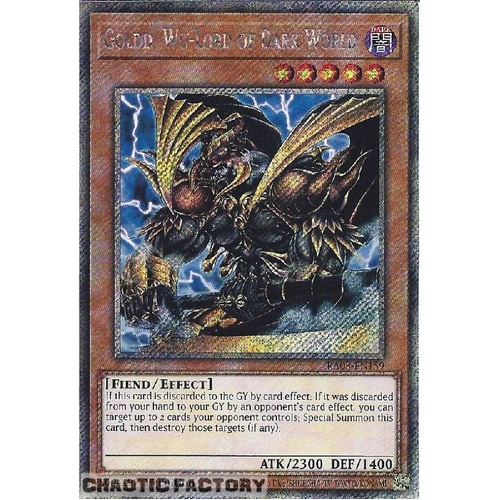 RA03-EN158 Goldd, Wu-Lord of Dark World Platinum Secret Rare 1st Edition NM