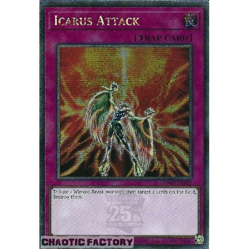 RA03-EN165 Icarus Attack Quarter Century Secret Rare 1st Edition NM