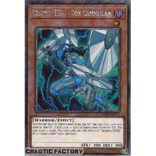 RA03-EN176 Destiny HERO - Disk Commander Platinum Secret Rare 1st Edition NM