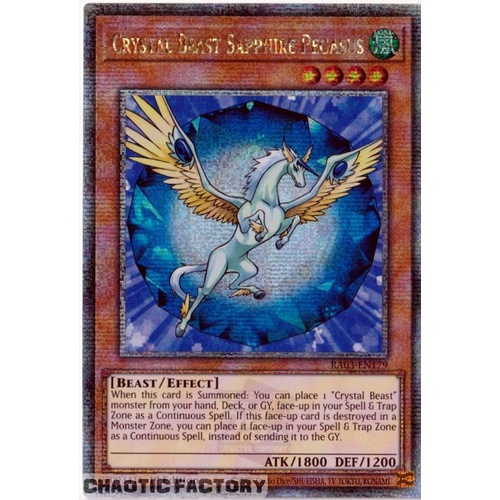 RA03-EN179 Crystal Beast Sapphire Pegasus Quarter Century Secret Rare 1st Edition NM