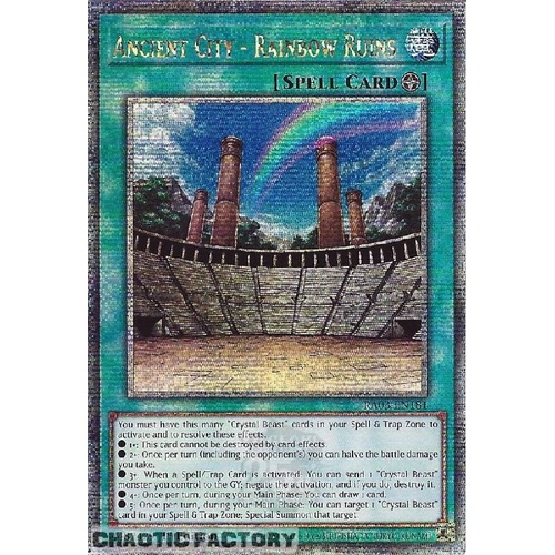 RA03-EN181 Ancient City - Rainbow Ruins Quarter Century Secret Rare 1st Edition NM