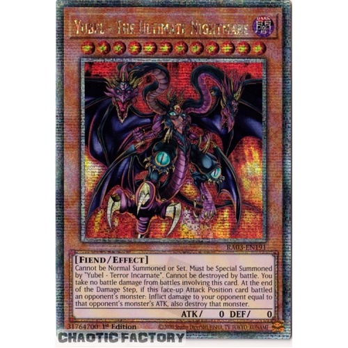 RA03-EN191 Yubel - The Ultimate Nightmare Quarter Century Secret Rare 1st Edition NM