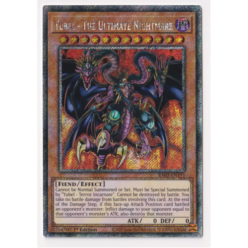 RA03-EN191 Yubel - The Ultimate Nightmare Platinum Secret Rare 1st Edition NM