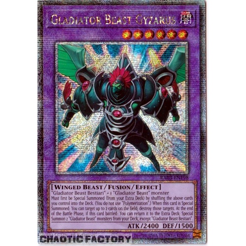 RA03-EN198 Gladiator Beast Gyzarus Quarter Century Secret Rare 1st Edition NM