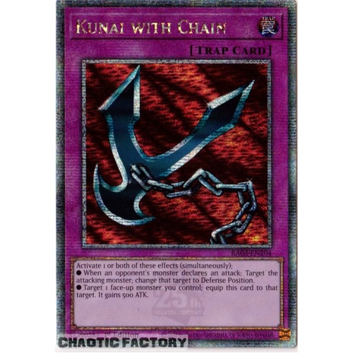 RA03-EN204 Kunai with Chain Quarter Century Secret Rare 1st Edition NM
