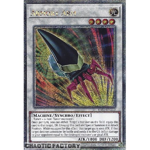 RA03-EN213 Armory Arm Quarter Century Secret Rare 1st Edition NM