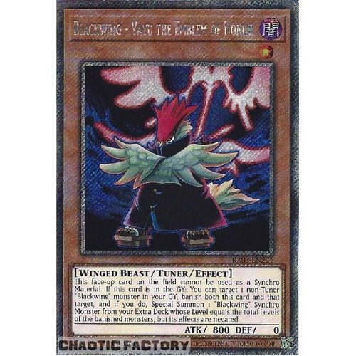 RA03-EN224 Blackwing - Vayu the Emblem Of Honor Platinum Secret Rare 1st Edition NM