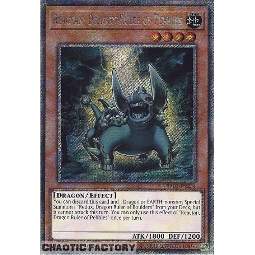 RA03-EN254 Reactan, Dragon Ruler of Pebbles Platinum Secret Rare 1st Edition NM