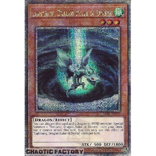 RA03-EN257 Lightning, Dragon Ruler of Drafts Quarter Century Secret Rare 1st Edition NM