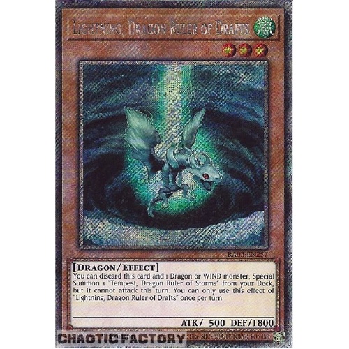 RA03-EN257 Lightning, Dragon Ruler of Drafts Platinum Secret Rare 1st Edition NM