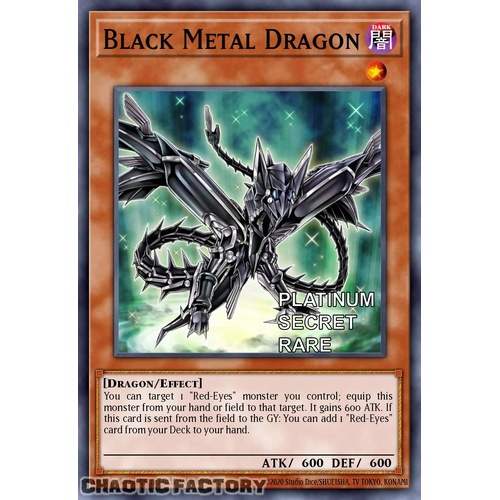 RA04-EN016 Black Metal Dragon Platinum Secret Rare 1st Edition NM