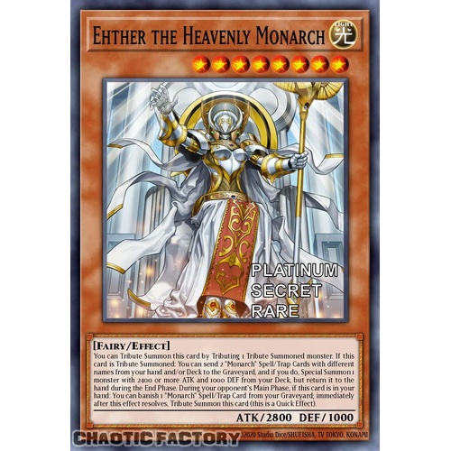 RA04-EN018 Ehther the Heavenly Monarch Platinum Secret Rare 1st Edition NM