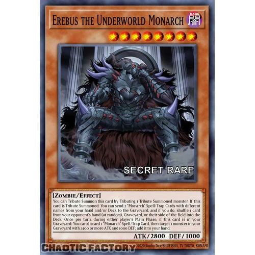 RA04-EN019 Erebus the Underworld Monarch Secret Rare 1st Edition NM