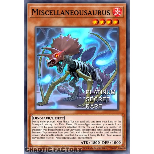 RA04-EN022 Miscellaneousaurus Platinum Secret Rare 1st Edition NM