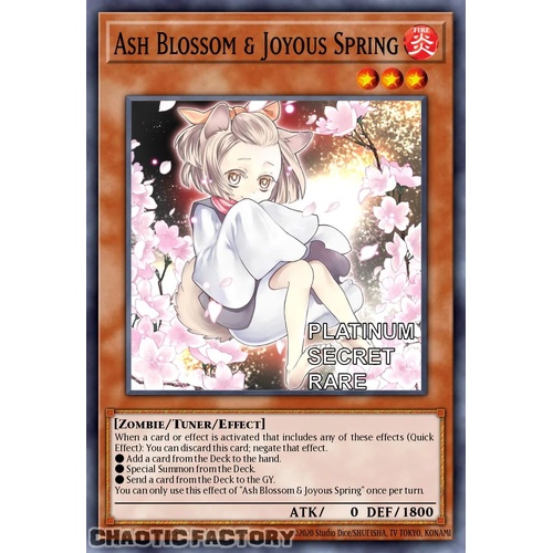 RA04-EN025 Ash Blossom & Joyous Spring ALT ART Platinum Secret Rare 1st Edition NM