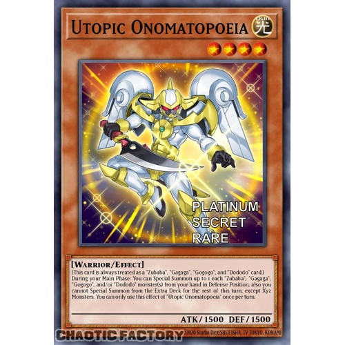 RA04-EN028 Utopic Onomatopoeia Platinum Secret Rare 1st Edition NM