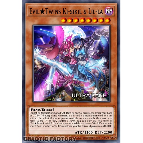RA04-EN037 Evil★Twins Ki-sikil & Lil-la Ultra Rare 1st Edition NM