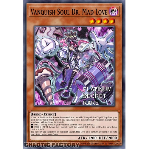 RA04-EN045 Vanquish Soul Dr. Mad Love Platinum Secret Rare 1st Edition NM