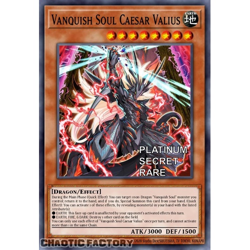 RA04-EN046 Vanquish Soul Caesar Valius Platinum Secret Rare 1st Edition NM
