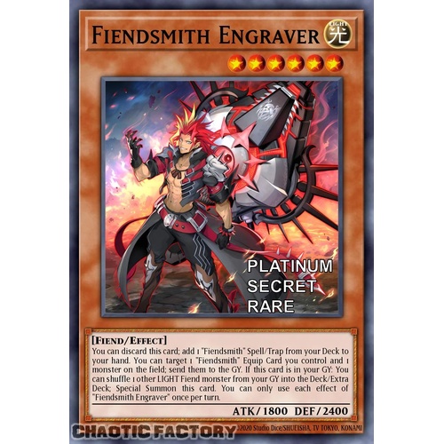 RA04-EN049 Fiendsmith Engraver Platinum Secret Rare 1st Edition NM