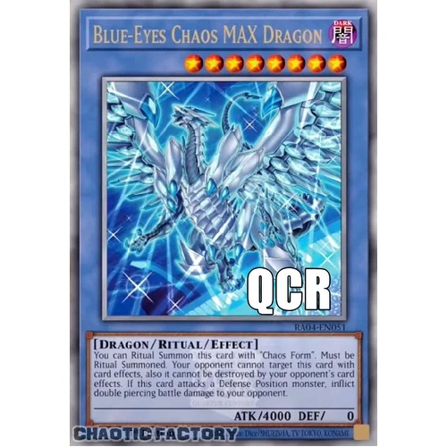 RA04-EN051 Blue-Eyes Chaos MAX Dragon ALT ART QCR ONLY Quarter Century Secret Rare 1st Edition NM