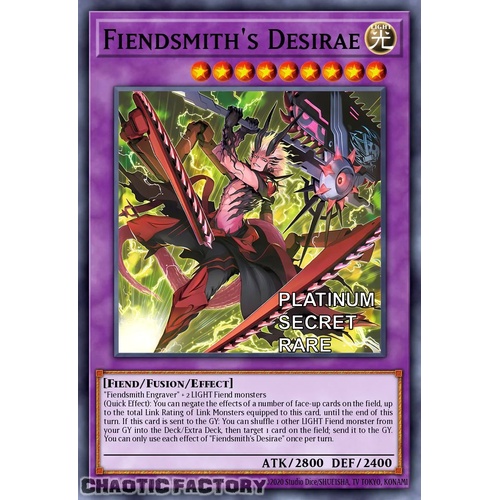 RA04-EN056 Fiendsmith's Desirae Platinum Secret Rare 1st Edition NM