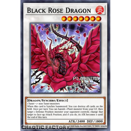 RA04-EN057 Black Rose Dragon  Platinum Secret Rare 1st Edition NM