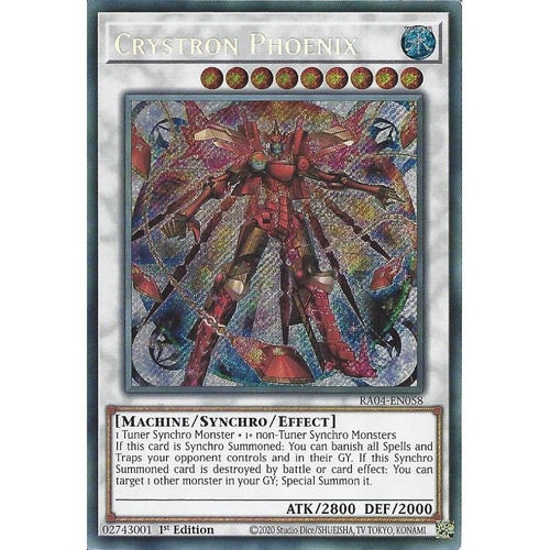 RA04-EN058 Crystron Phoenix Secret Rare 1st Edition NM
