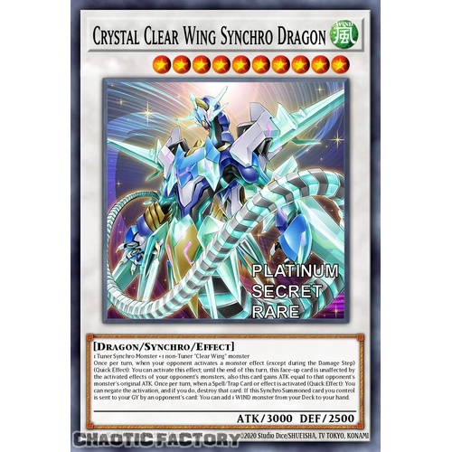 RA04-EN059 Crystal Clear Wing Synchro Dragon Platinum Secret Rare 1st Edition NM
