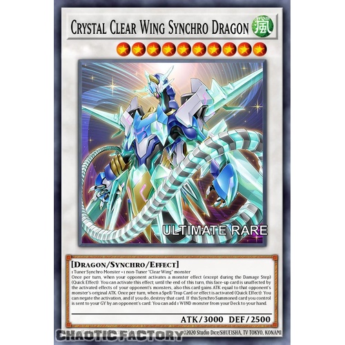 RA04-EN059 Crystal Clear Wing Synchro Dragon Ultimate Rare 1st Edition NM