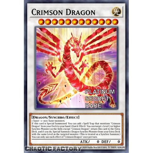 RA04-EN061 Crimson Dragon Platinum Secret Rare 1st Edition NM