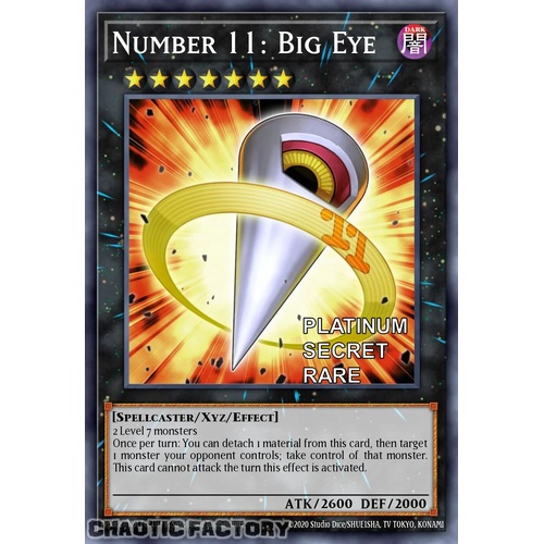 RA04-EN062 Number 11: Big Eye Platinum Secret Rare 1st Edition NM
