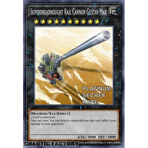 RA04-EN063 Superdreadnought Rail Cannon Gustav Max Platinum Secret Rare 1st Edition NM