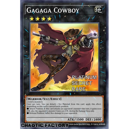 RA04-EN064 Gagaga Cowboy Platinum Secret Rare 1st Edition NM