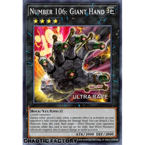 RA04-EN066 Number 106: Giant Hand Ultra Rare 1st Edition NM