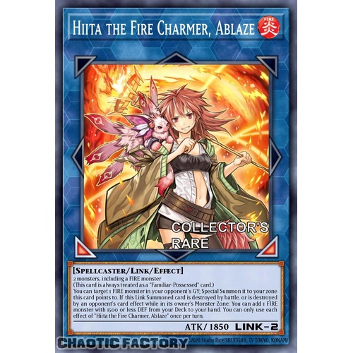 RA04-EN074 Hiita the Fire Charmer, Ablaze Collector's Rare 1st Edition NM