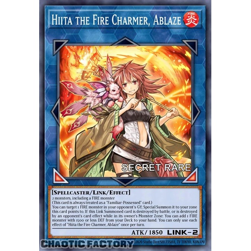 RA04-EN074 Hiita the Fire Charmer, Ablaze Secret Rare 1st Edition NM