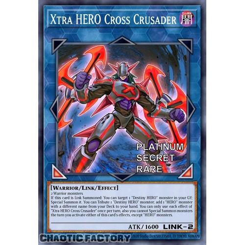 RA04-EN076 Xtra HERO Cross Crusader Platinum Secret Rare 1st Edition NM