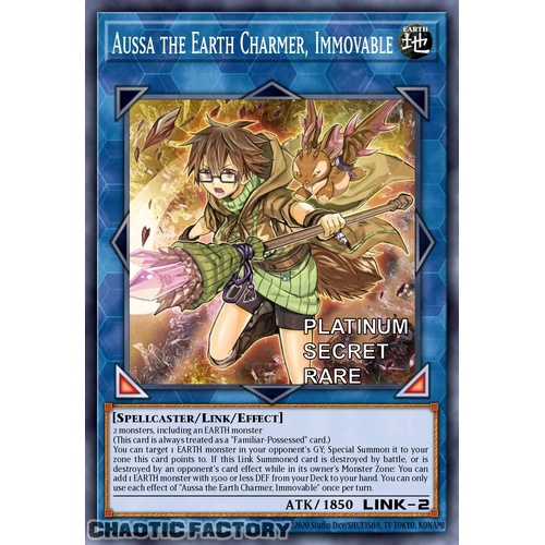RA04-EN078 Aussa the Earth Charmer, Immovable Platinum Secret Rare 1st Edition NM