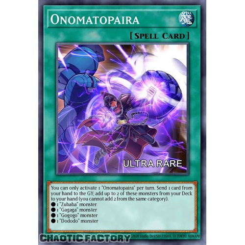 RA04-EN089 Onomatopaira Ultra Rare 1st Edition NM