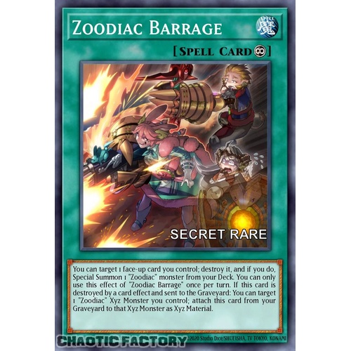 RA04-EN091 Zoodiac Barrage Secret Rare 1st Edition NM
