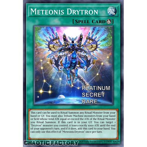 RA04-EN096 Meteonis Drytron Platinum Secret Rare 1st Edition NM