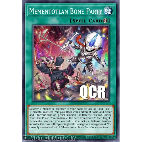 RA04-EN099 Mementotlan Bone Party Quarter Century Secret Rare 1st Edition NM