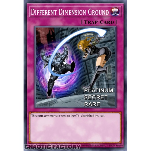 RA04-EN101 Different Dimension Ground Platinum Secret Rare 1st Edition NM
