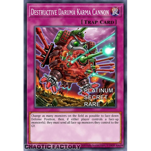 RA04-EN103 Destructive Daruma Karma Cannon Platinum Secret Rare 1st Edition NM